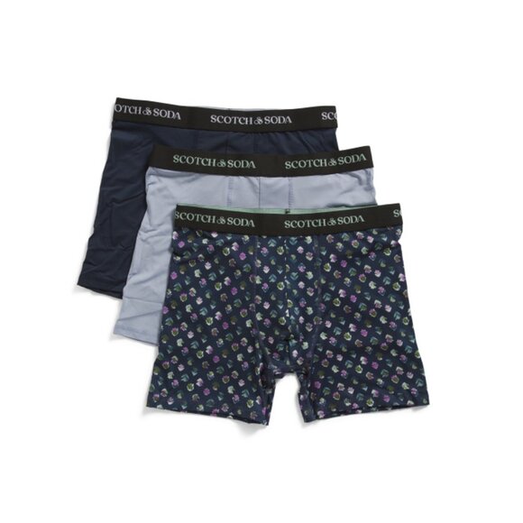 SCOTCH & SODA Green/blue 3pk Boxer Briefs - Picture 1 of 2